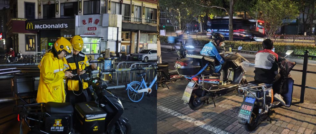 记者在街头走访，较少见到京东骑手